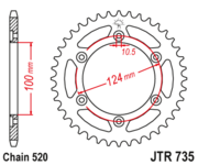 JT Звезда цепного привода JTR735.44