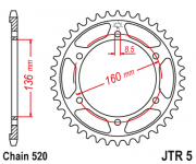 JT Звезда цепного привода JTR5.47ZBK