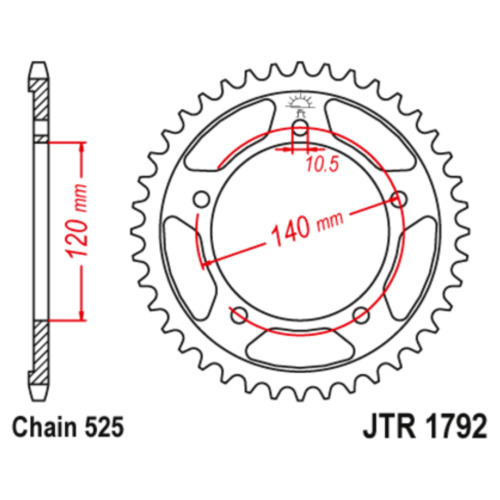 JT Звезда цепного привода JTR1792.47ZBK
