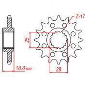 MTX Звезда цепного привода аналог JTF704.15RB