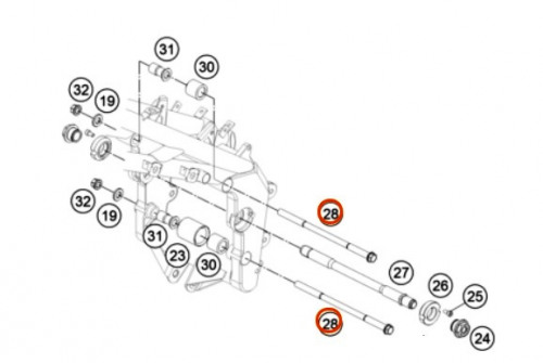 KTM Винт крепления двигателя 990 ADV/SD/SMT  -13
