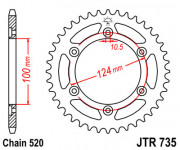 JT Звезда цепного привода JTR735.46