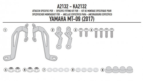 GIVI Стекло ветровое Yamaha MT-09 (17-18)