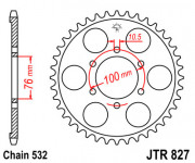 JT Звезда цепного привода JTR827.42