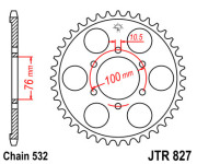 JT Звезда цепного привода JTR827.42