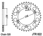 JT Звезда цепного привода JTR822.50