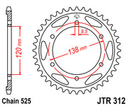 JT Звезда цепного привода JTR312.38
