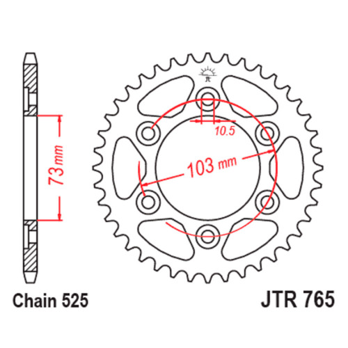 JT Звезда цепного привода JTR765.43