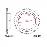 JT Звезда цепного привода JTR893.38ZBK