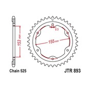 JT Звезда цепного привода JTR893.38ZBK