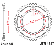 JT Звезда цепного привода JTR1847.55