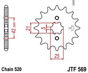 JT Звезда цепного привода JTF569.17