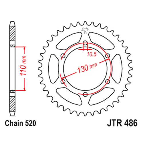 JT Звезда цепного привода JTR486.46