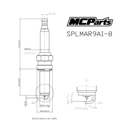 MCP Свеча зажигания аналог LMAR9AI-8 