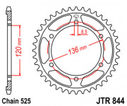 JT Звезда цепного привода JTR844.44