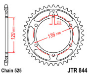 JT Звезда цепного привода JTR844.44