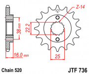JT Звезда цепного привода JTF736.15