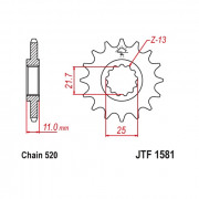 JT Звезда цепного привода JTF1581.15