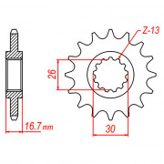 MTX Звезда цепного привода аналог JTF333.16