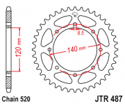JT Звезда цепного привода JTR487.37