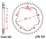 JT Звезда цепного привода JTR751.43