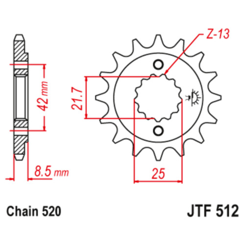 JT Звезда цепного привода JTF512.14