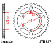 JT Звезда цепного привода JTR817.46