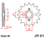 JT Звезда цепного привода JTF571.16