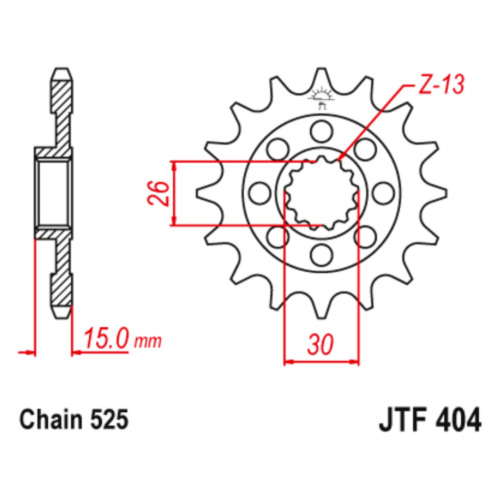 JT Звезда цепного привода JTF404.17RB