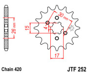 JT Звезда цепного привода JTF252.14