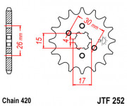 JT Звезда цепного привода JTF252.14