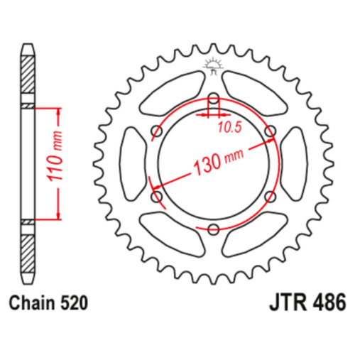 JT Звезда цепного привода JTR486.42