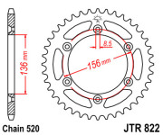 JT Звезда цепного привода JTR822.42