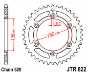 JT Звезда цепного привода JTR822.42