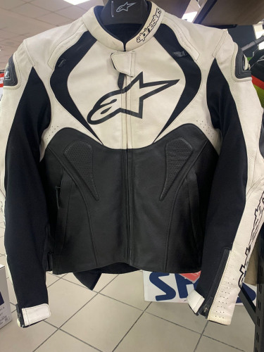 ALPINESTARS Мотокуртка кожаная JAWS LEATHER JACKET (Куртка грязная со следами эксплуатации)