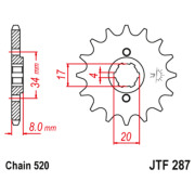 JT Звезда цепного привода JTF287.13