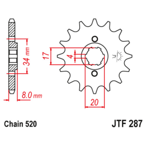 JT Звезда цепного привода JTF287.13