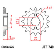 JT Звезда цепного привода JTF740.14