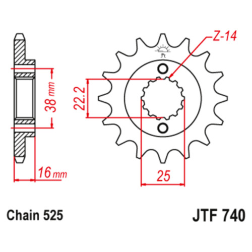 JT Звезда цепного привода JTF740.14