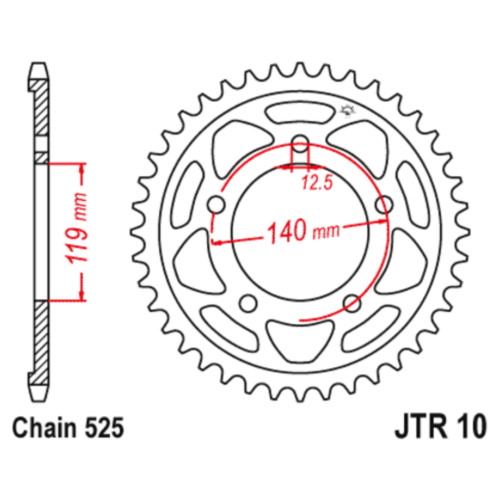 JT Звезда цепного привода JTR10.44
