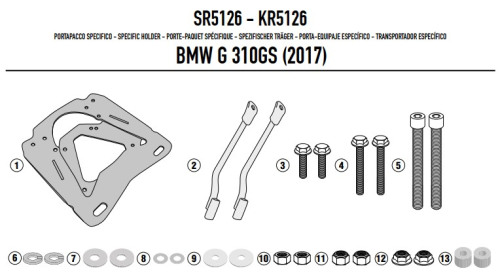 GIVI Крепеж центрального кофра BMW G 310 GS (17-18)