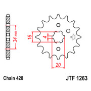 JT Звезда цепного привода JTF1263.16