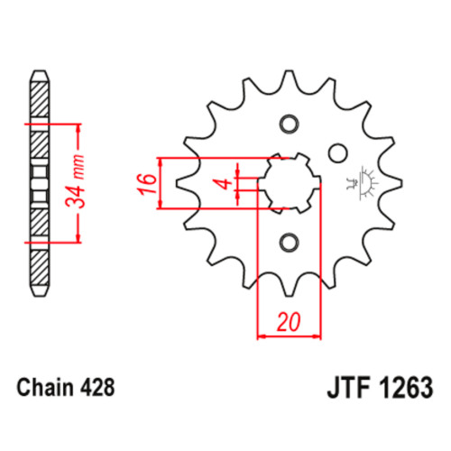 JT Звезда цепного привода JTF1263.16