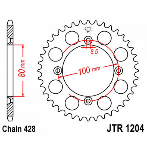 JT Звезда цепного привода JTR1204.46