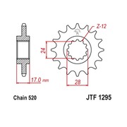 JT Звезда цепного привода JTF1295.14