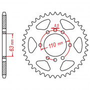 MTX Звезда цепного привода аналог JTR890.42ZBK