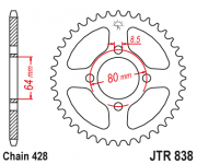 JT Звезда цепного привода JTR838.36