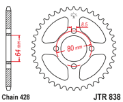 JT Звезда цепного привода JTR838.36