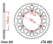 JT Звезда цепного привода JTA460.48BLK
