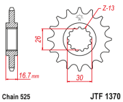 JT Звезда цепного привода JTF1370.16RB
